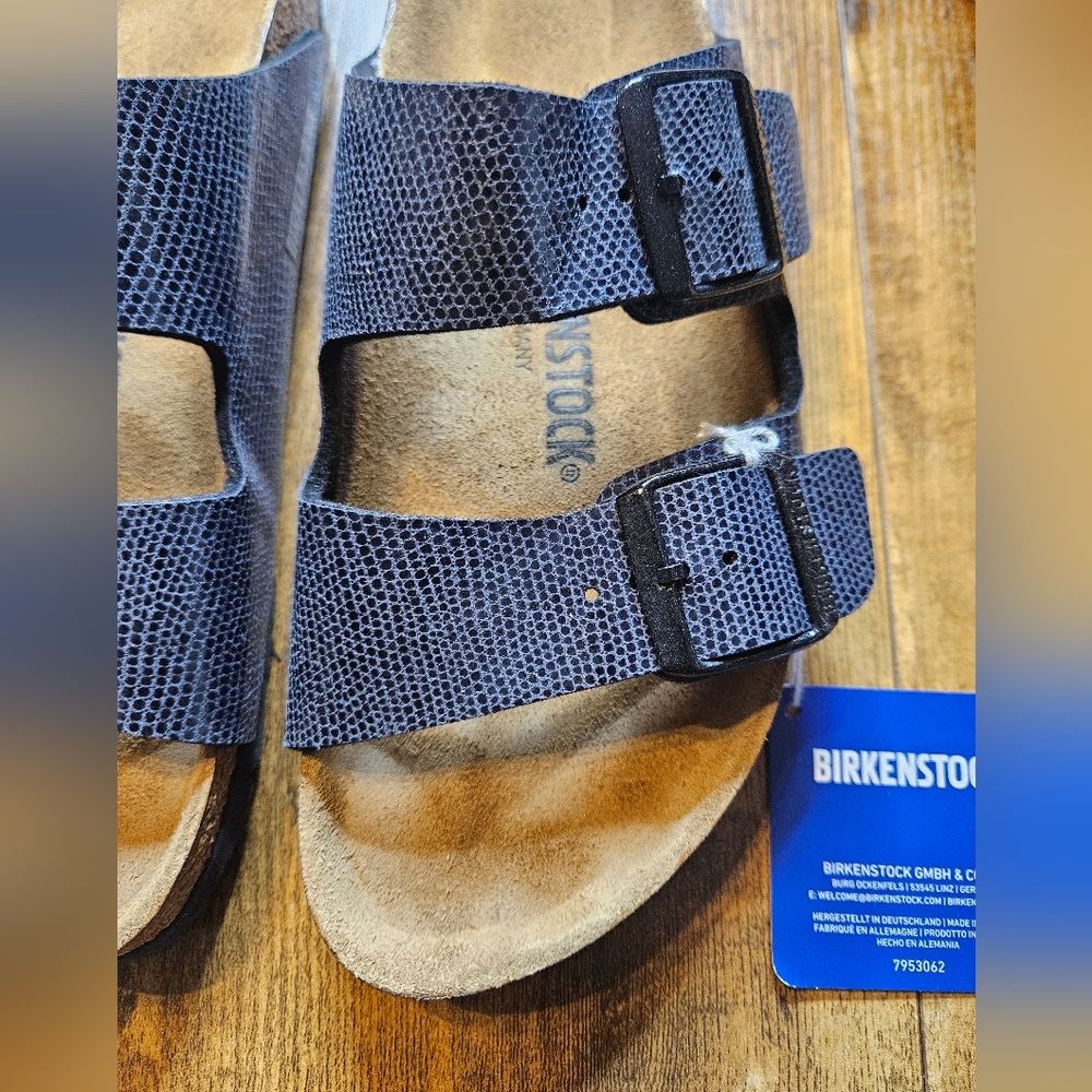 Birkenstock 38 EU 7 US Arizona Magical Metallic Midnight Sandals NEW No Box - Picture 2 of 12